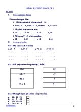 Đề ôn tập môn Toán Khối 1